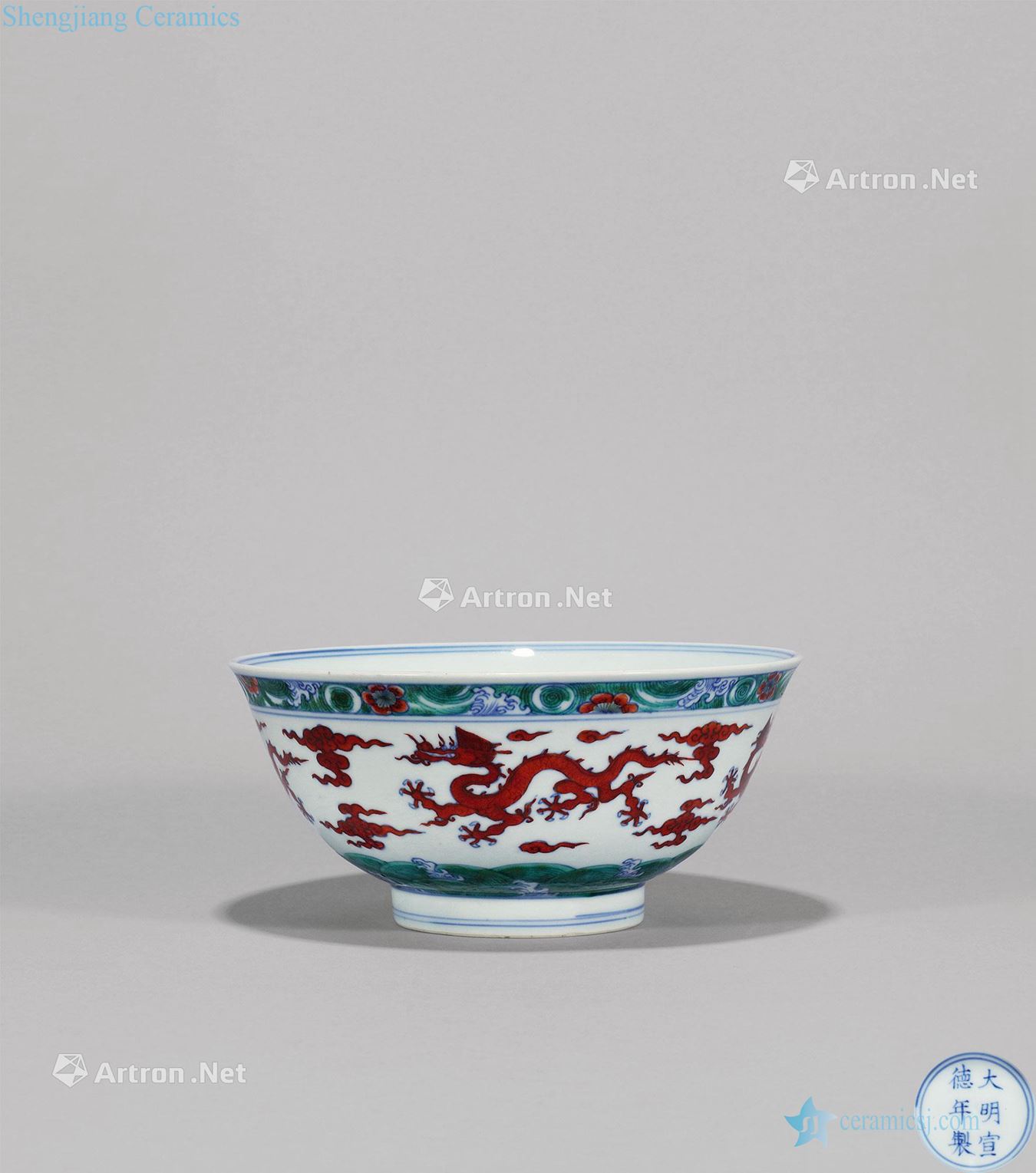 The qing emperor kangxi dou colour the sea dragon bowl