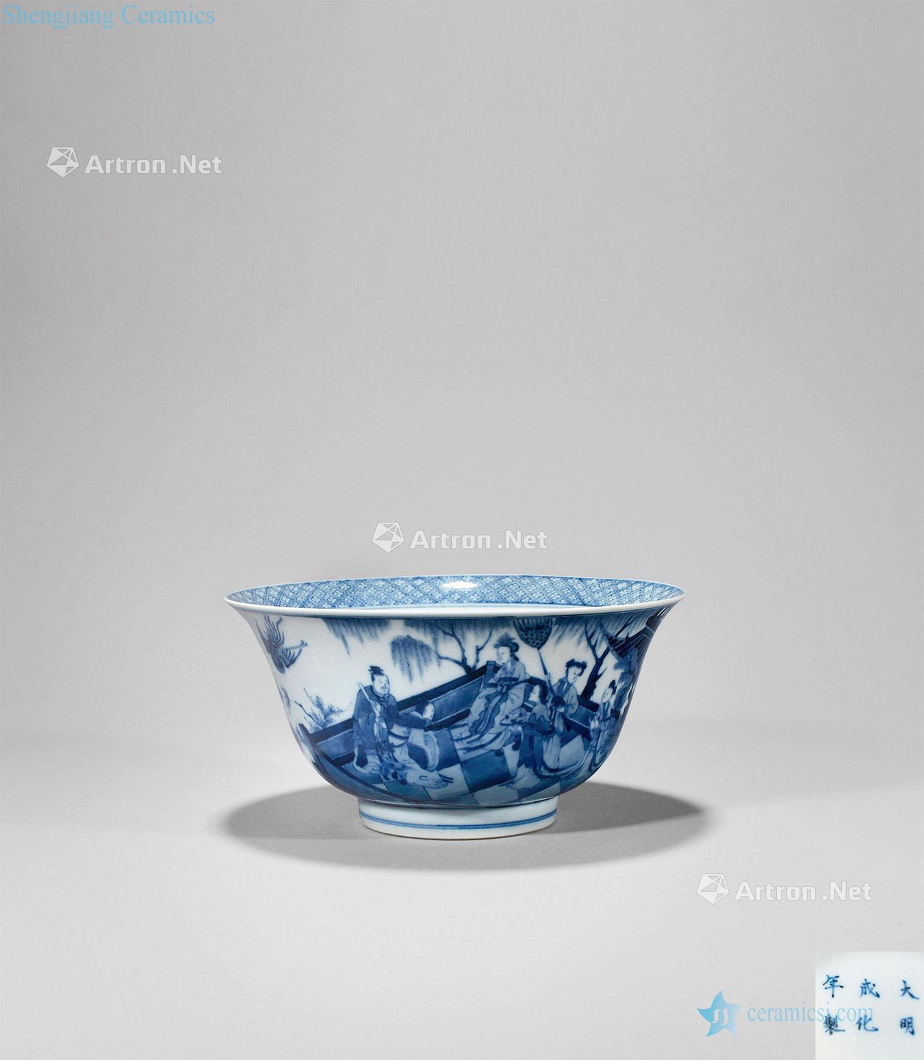 Qing dynasty Character lines to bowl