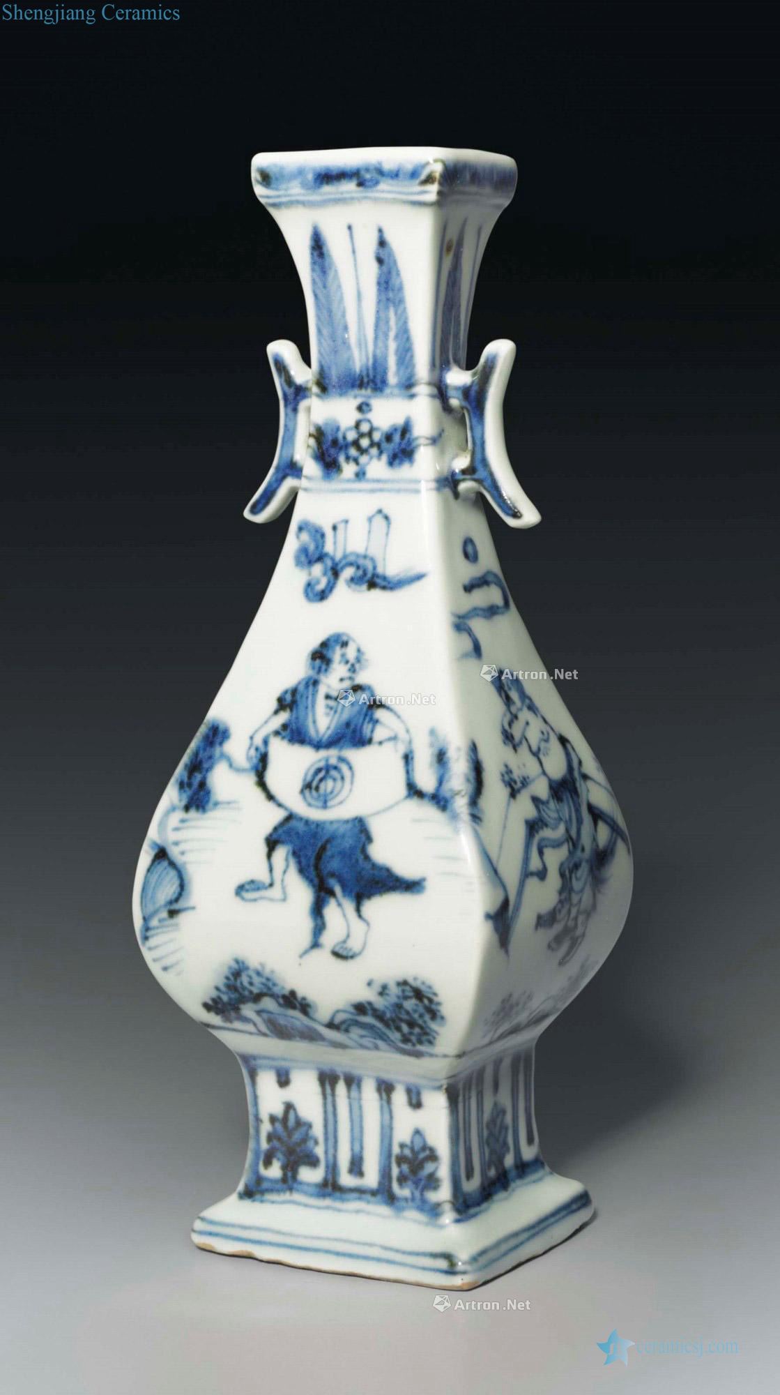 MING DYNASTY, the newest 15 th CENTURY A VERY RARE BLUE AND WHITE FACETED VASE