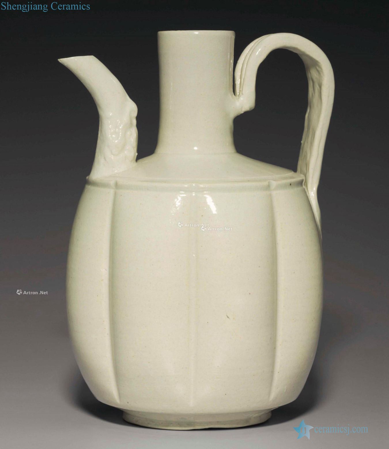 LIAO DYNASTY, the 11 th CENTURY A GLAZED WHITE WARE LOBED EWER