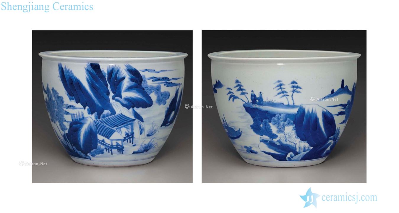 KANGXI PERIOD (1662 ~ 1722). A BLUE AND WHITE JARDINIERE