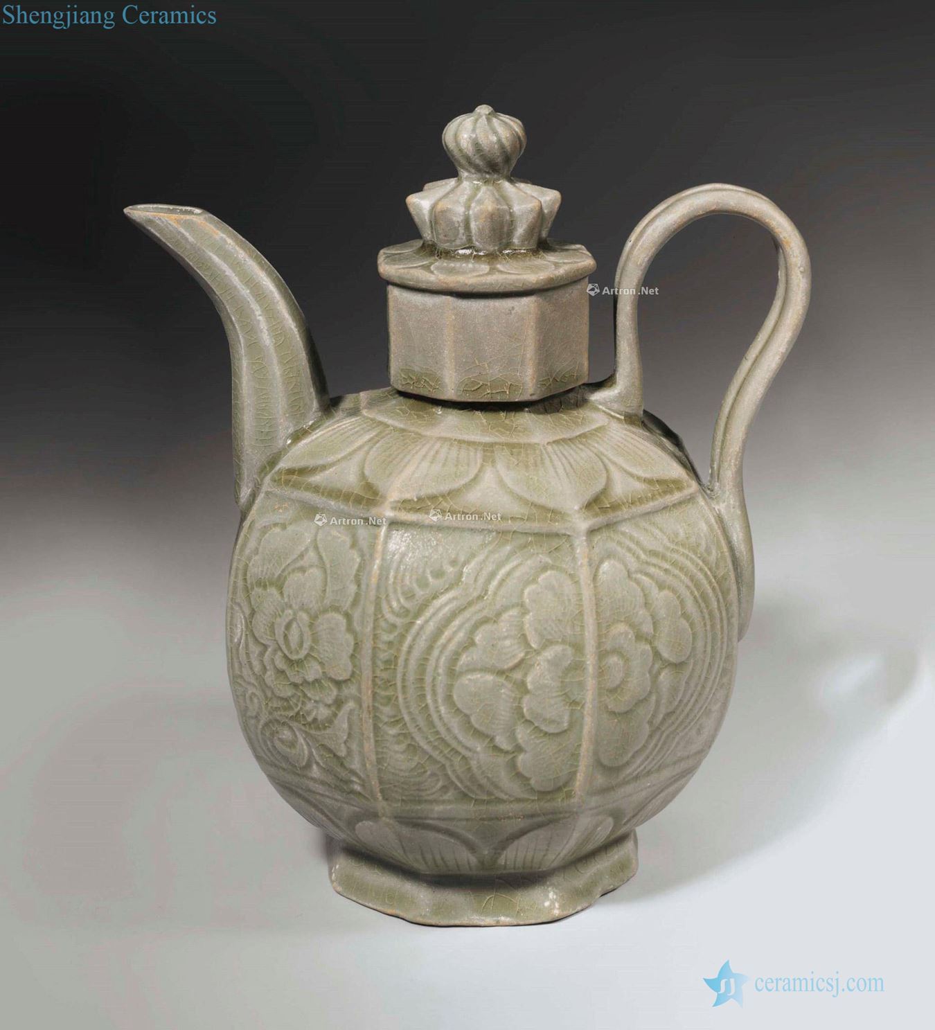 NORTHERN SONG DYNASTY (AD 960 ~ 960) is A VERY RARE AND lead make OCTAGONAL EWER AND COVER