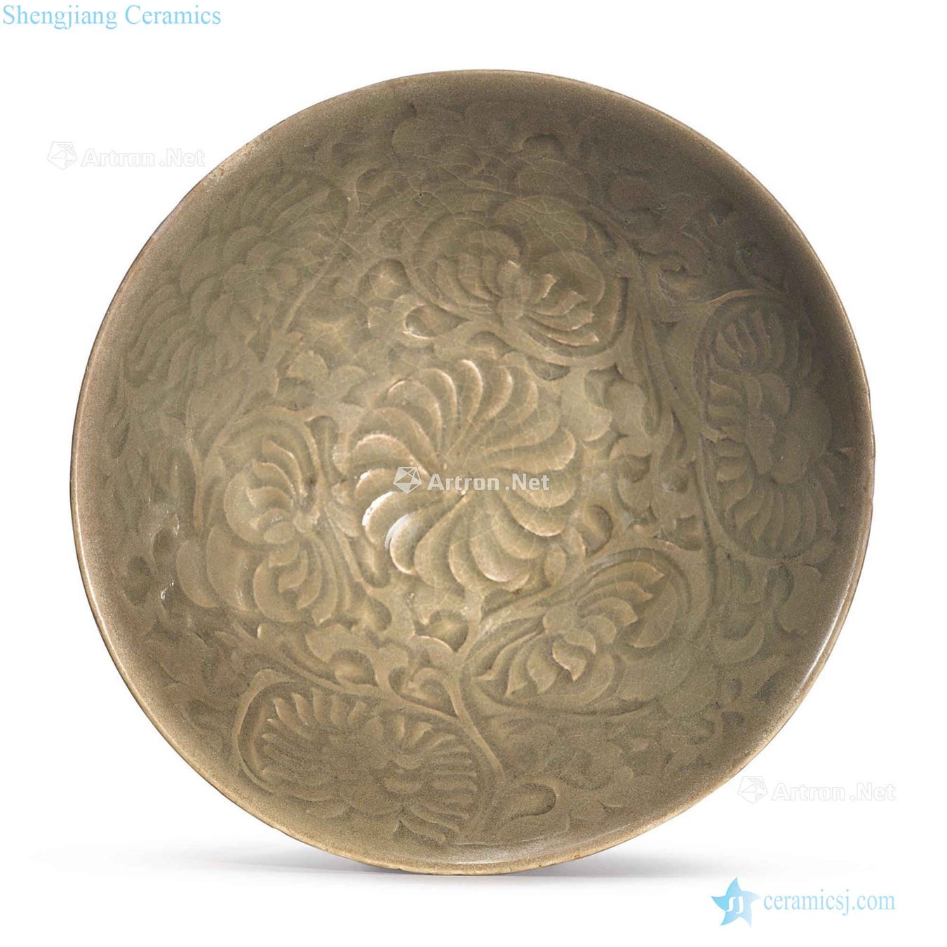 Northern song dynasty/gold Lotus grain 盌 yao state kiln green glaze