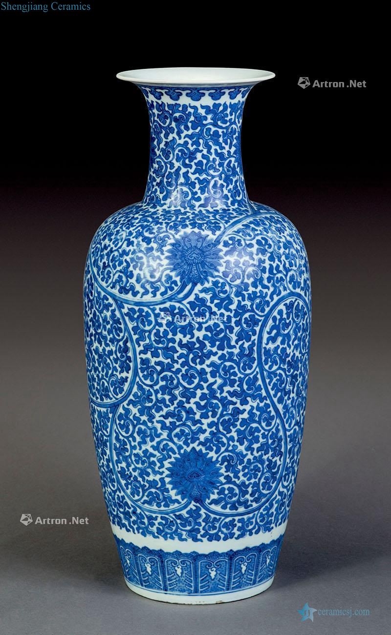 qing Blue and white flower bottle wrapped branches