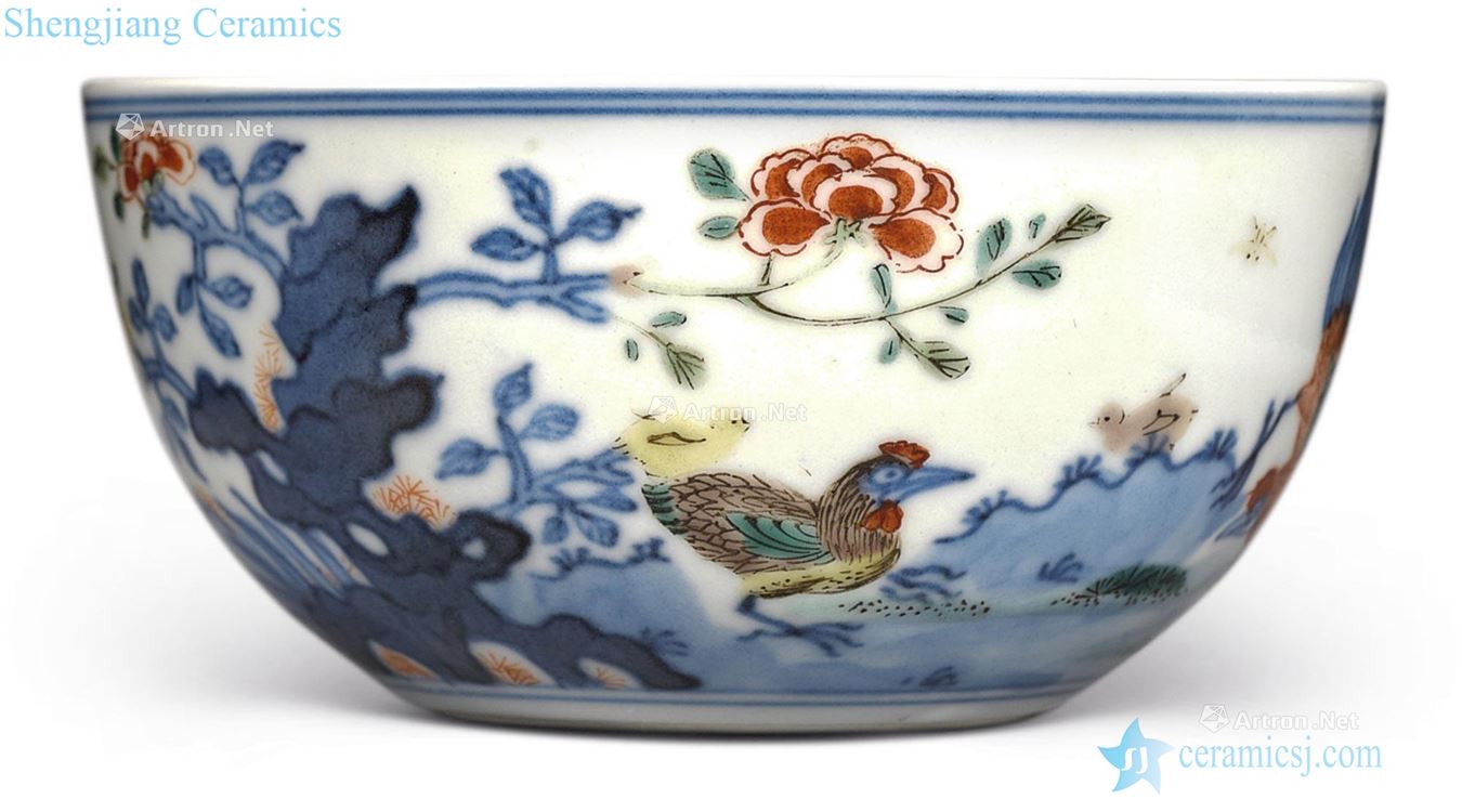 Qing in the eighteenth century Colorful cylinder cup chicken