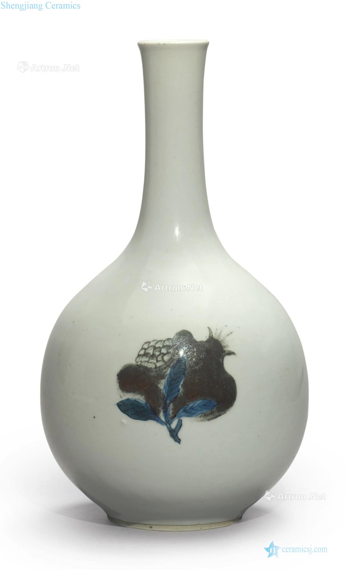 The qing emperor kangxi Blue and white youligong sanduo grain the flask