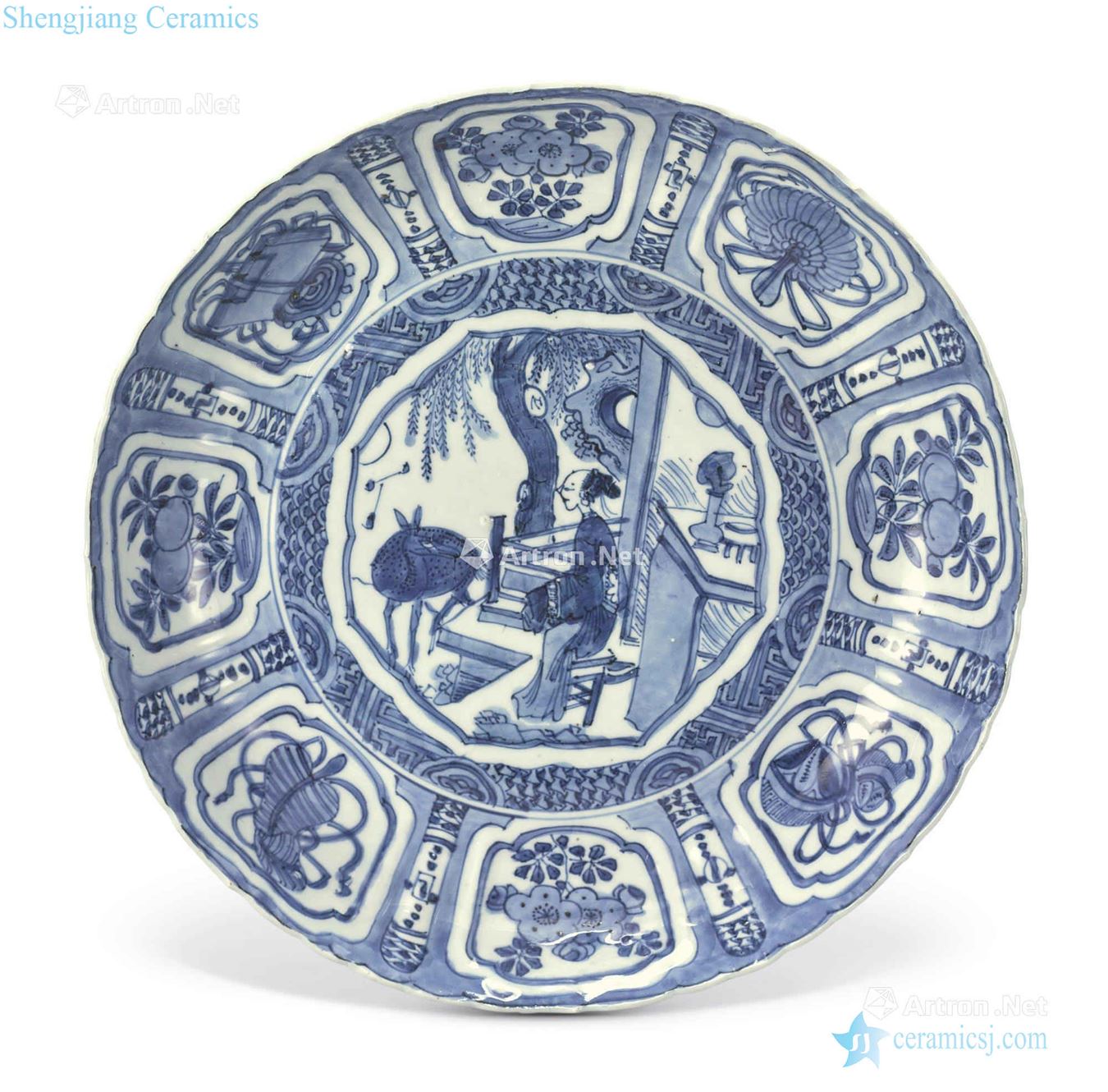 Ming wanli Clark blue-and-white porcelain Gao Shiguan deer figure