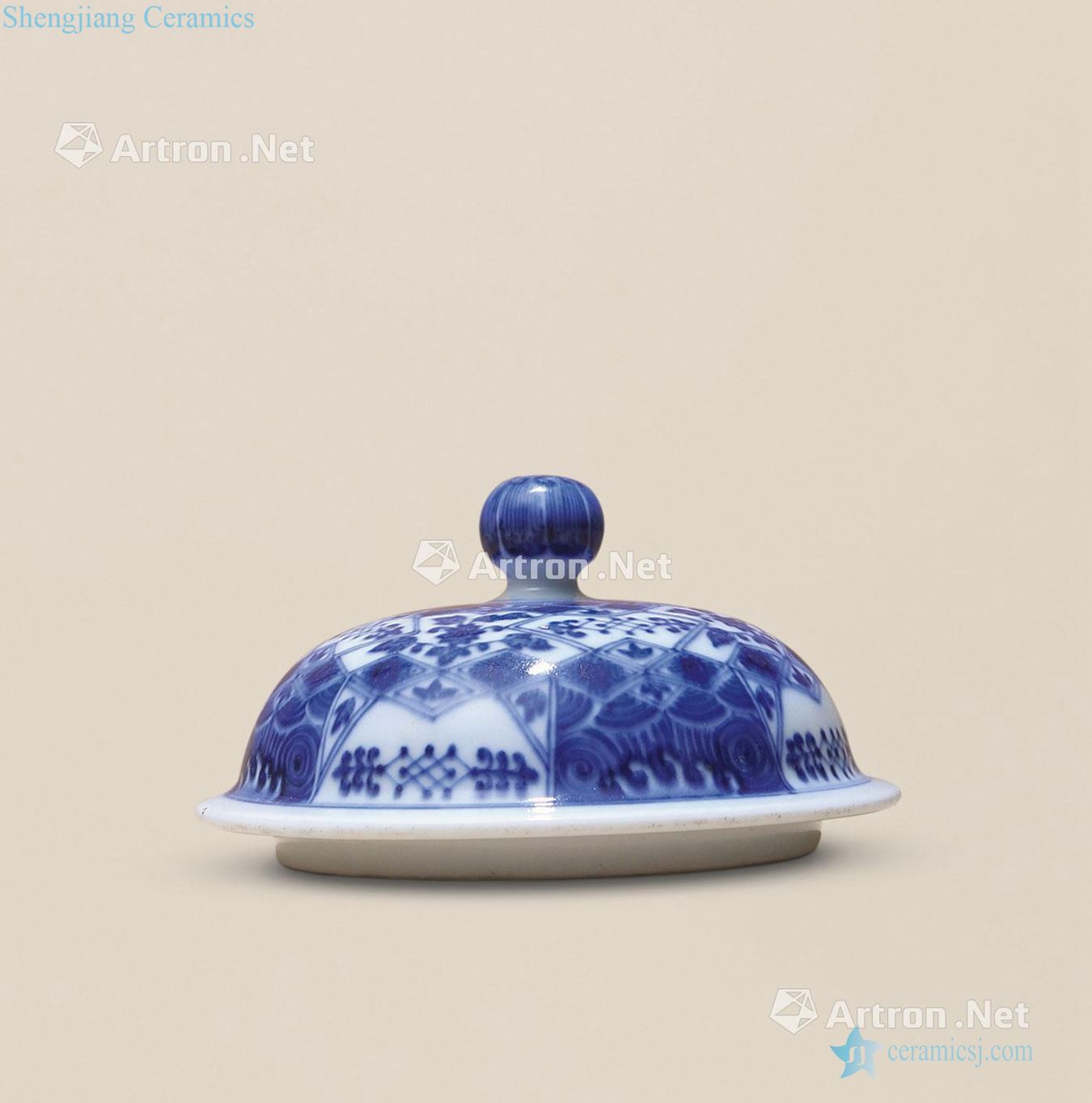 Qing qianlong Blue and white zhuang pot cover