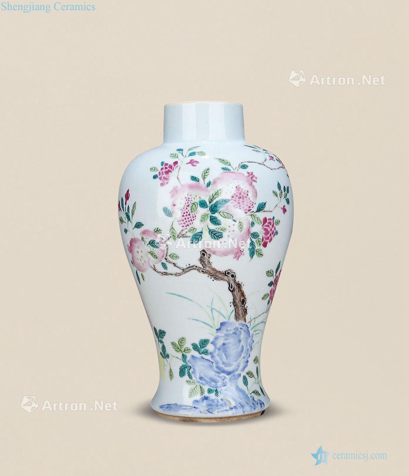 Qing qianlong pastel blooming flowers may bottle