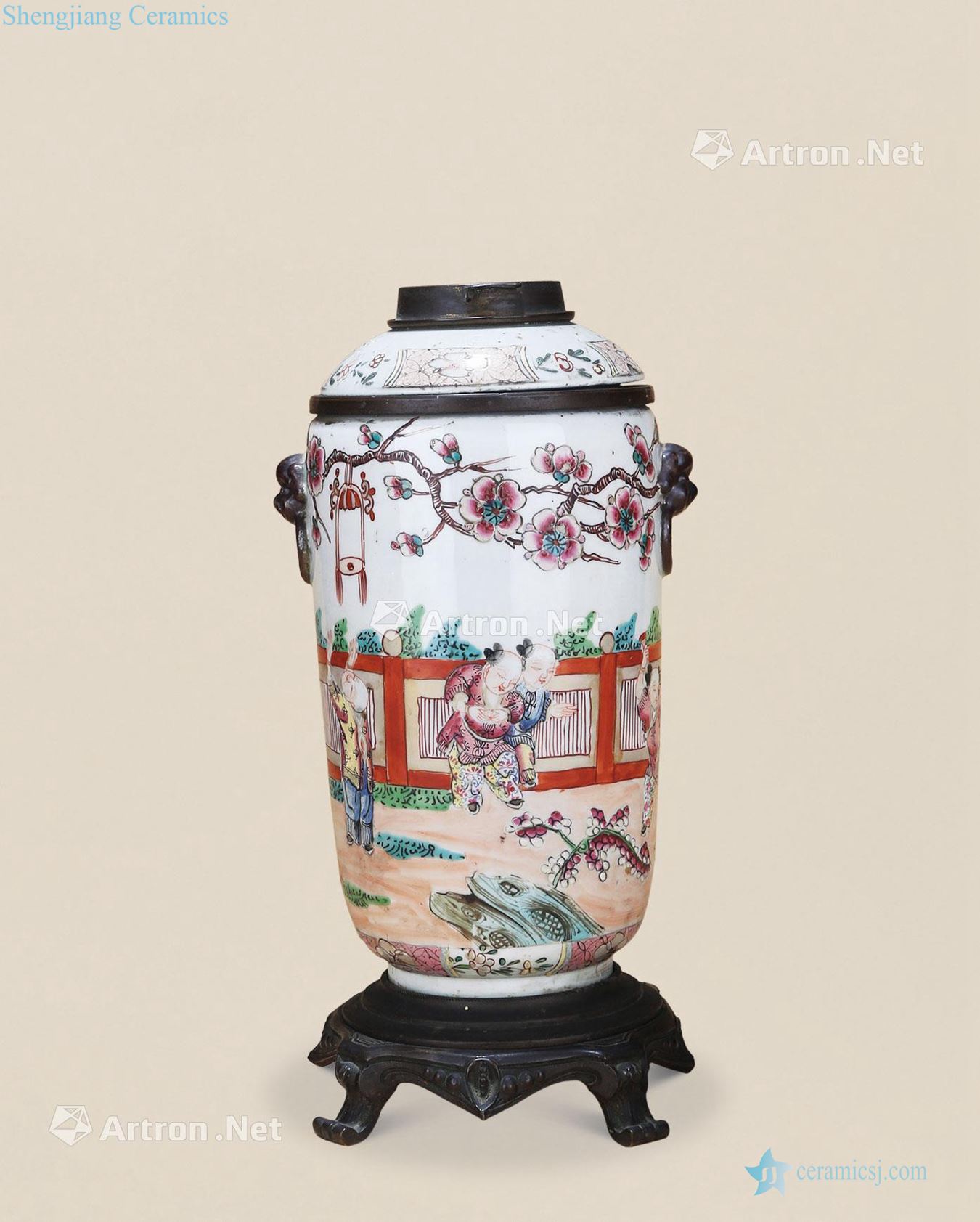 Qing yongzheng pastel godson motifs