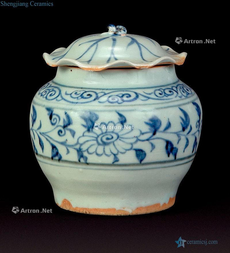 qing Blue and white flower pot