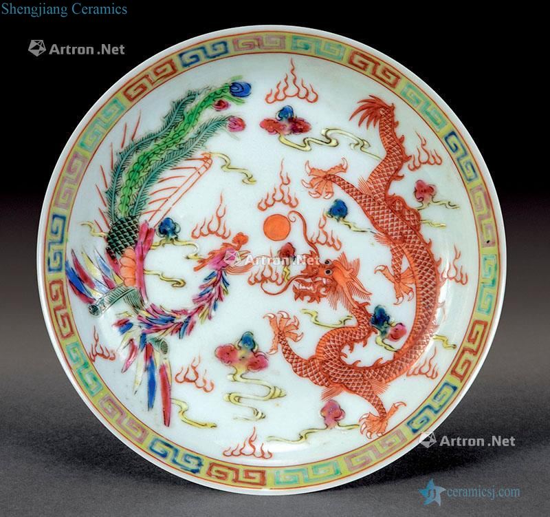 Clear pastel longfeng plate