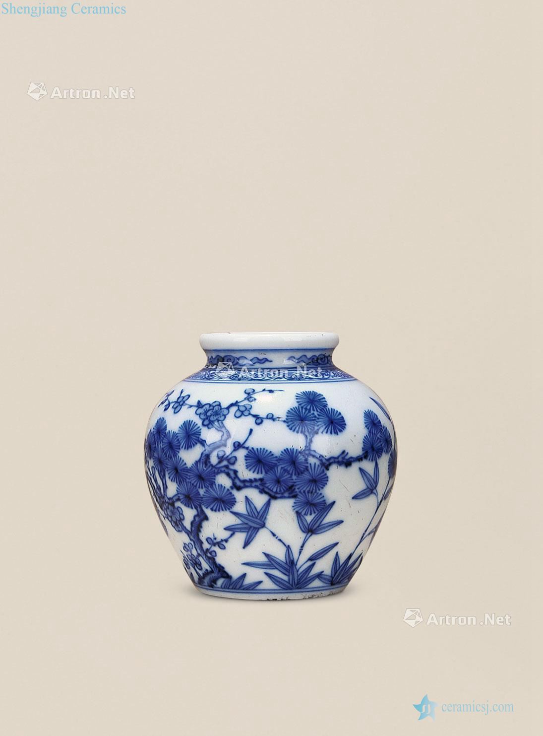 qing Blue and white flower pot