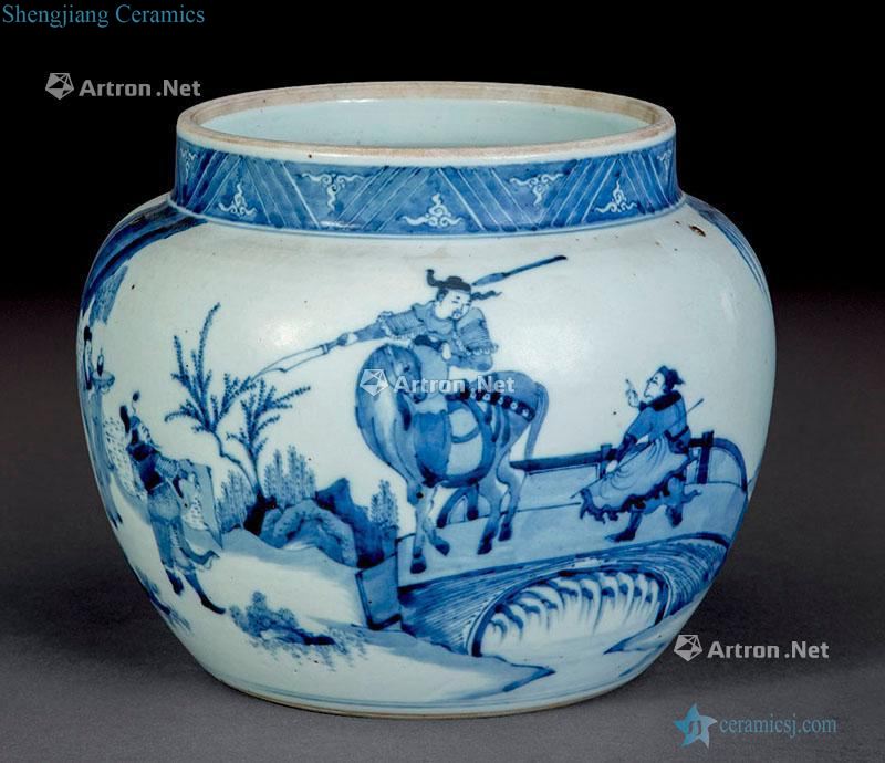 Qing dynasty blue and white pot