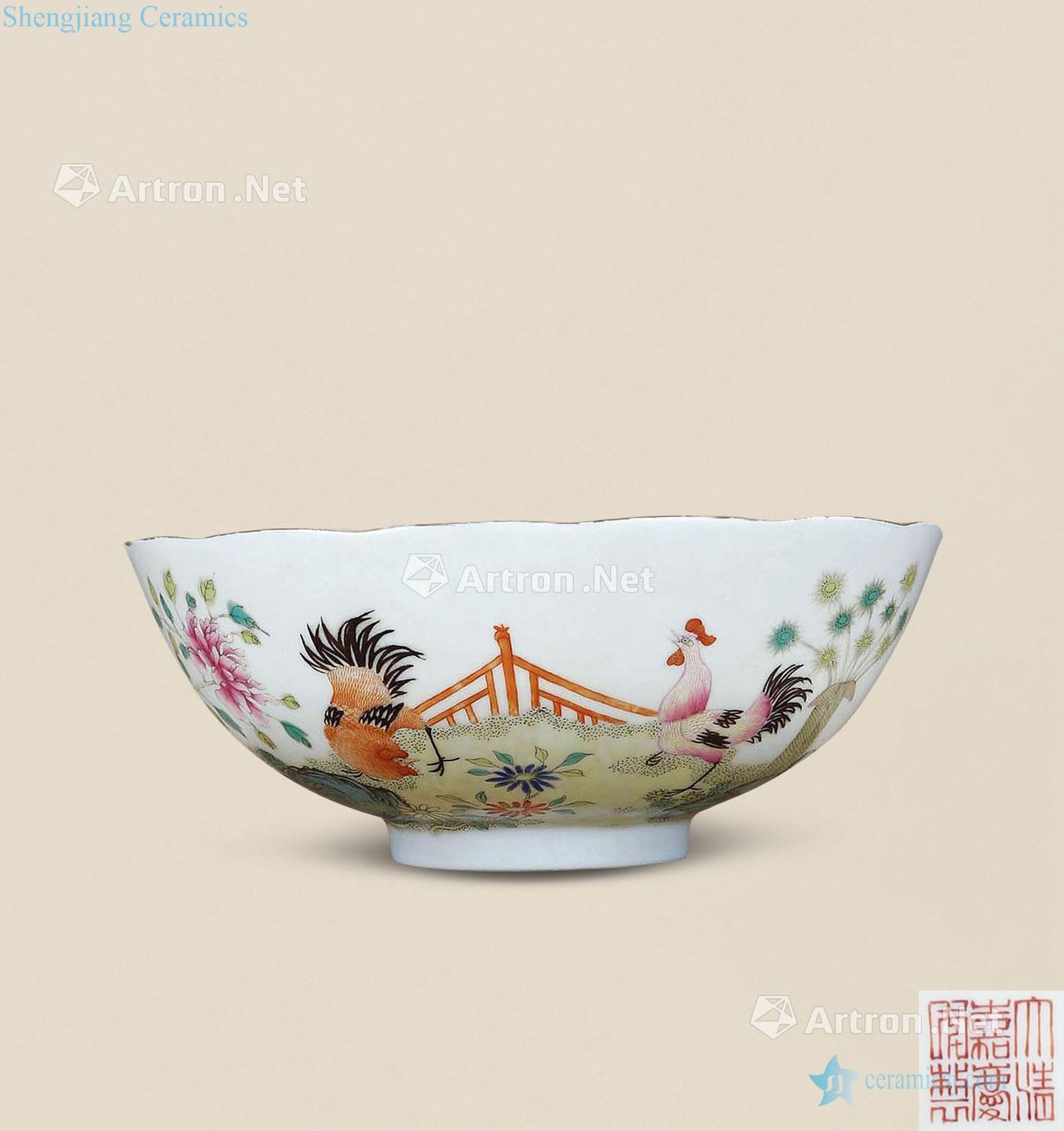 Qing jiaqing famille rose bowl of fine grain