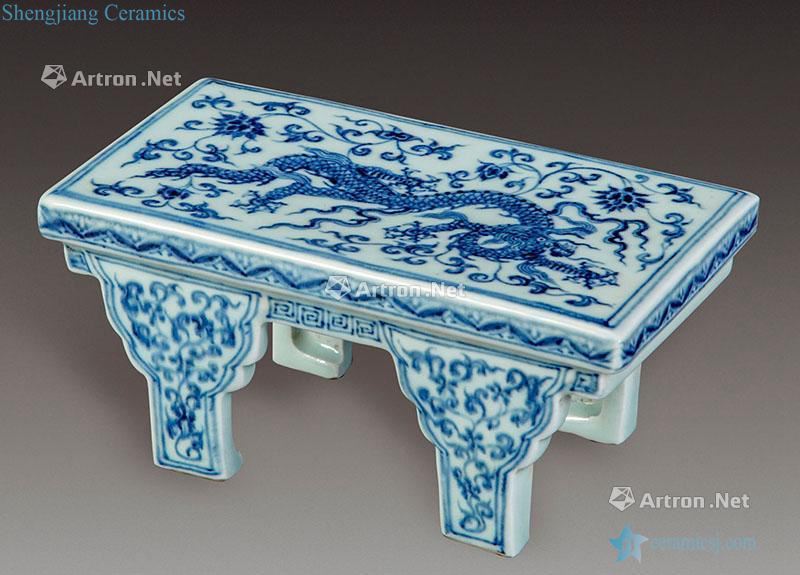 qing Blue and white dragon tables