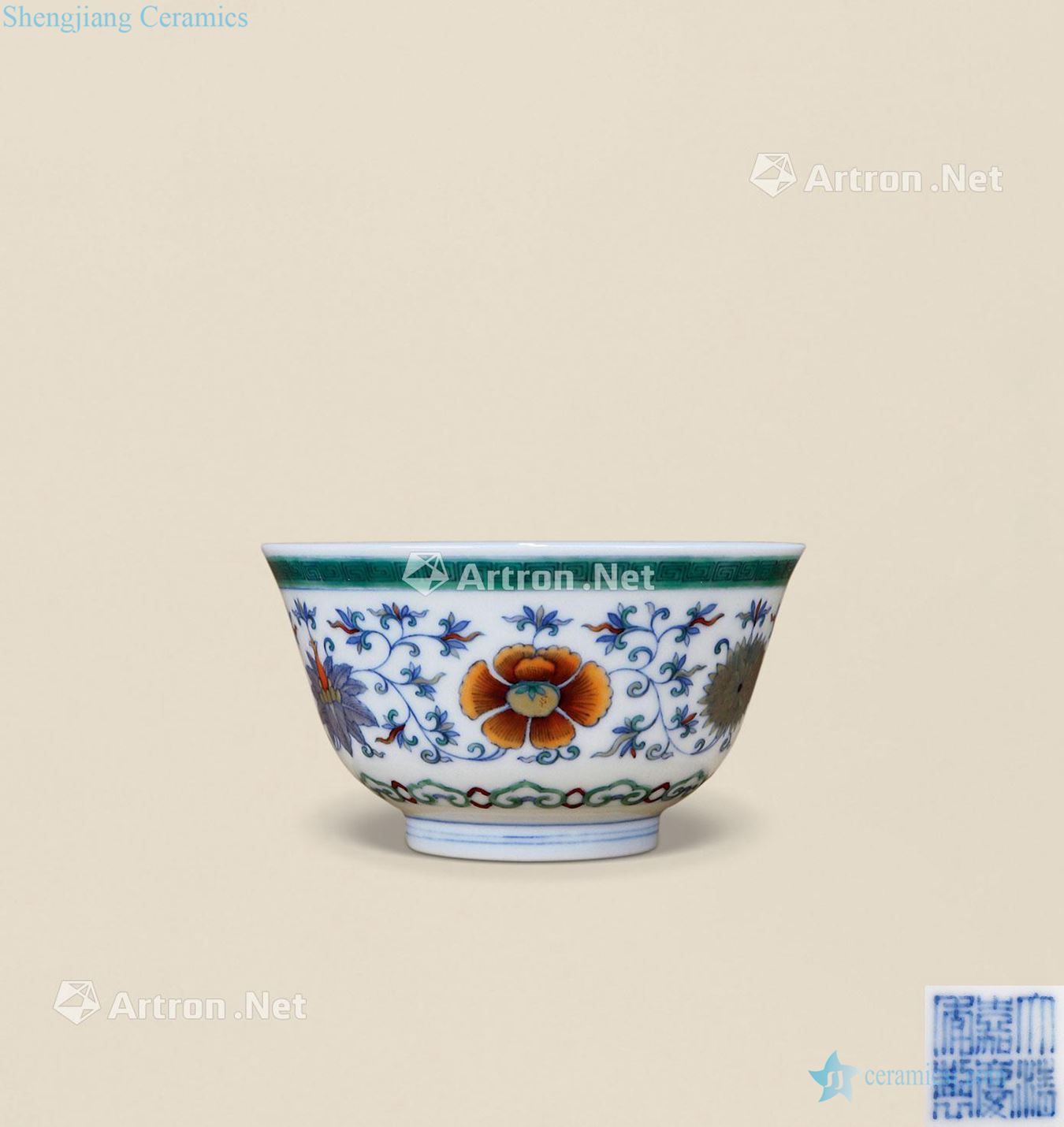 Qing jiaqing dou CaiTuan flower bowls