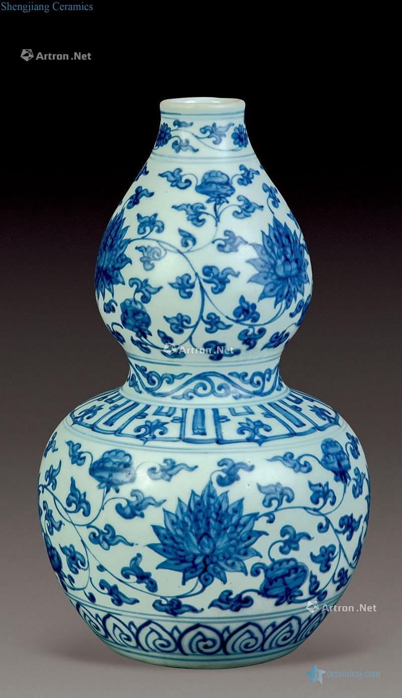 qing Blue and white flower bottle gourd