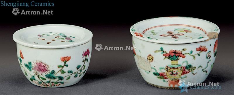 Mid qing ancient pastel flowers cylinder (2)