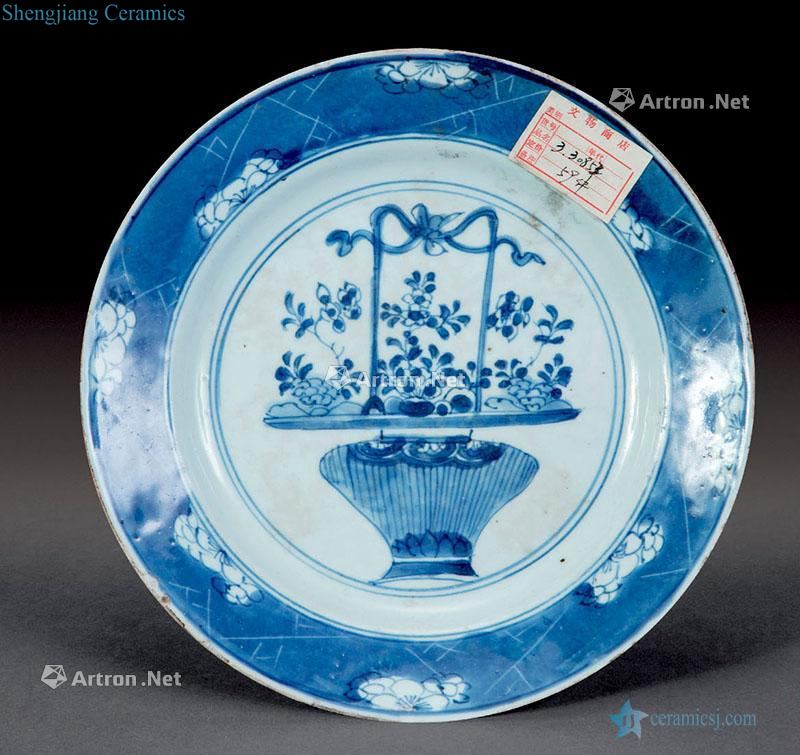 Ice MeiPan qing dynasty blue and white flowers