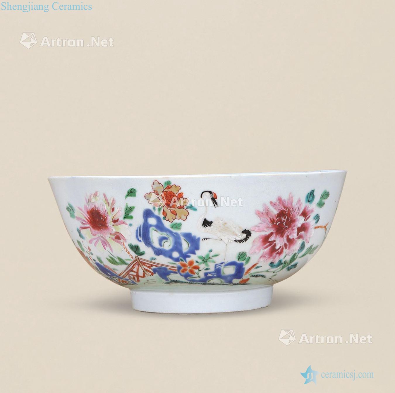 Qing yongzheng powder enamel grain big bowl