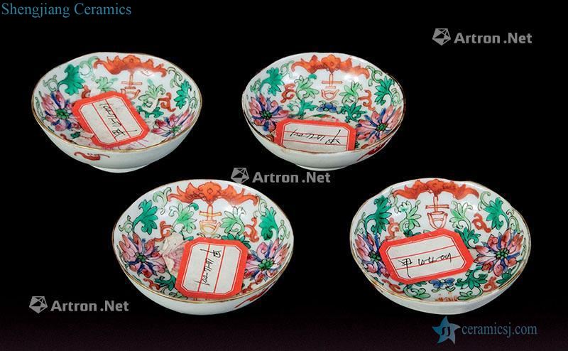 Clear pastel flowers propitious plate (4)