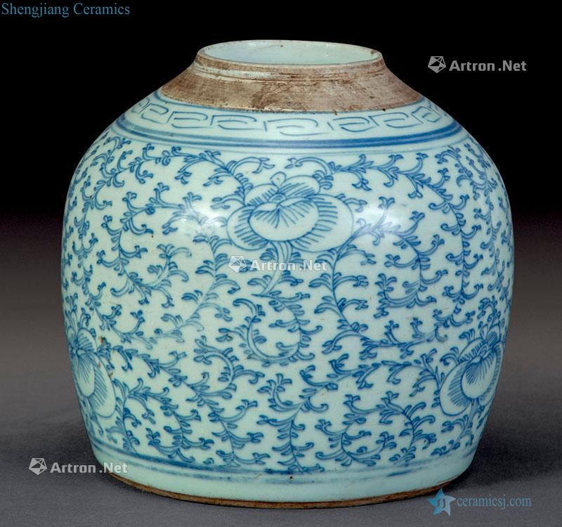 Qing dynasty blue and white flower pot
