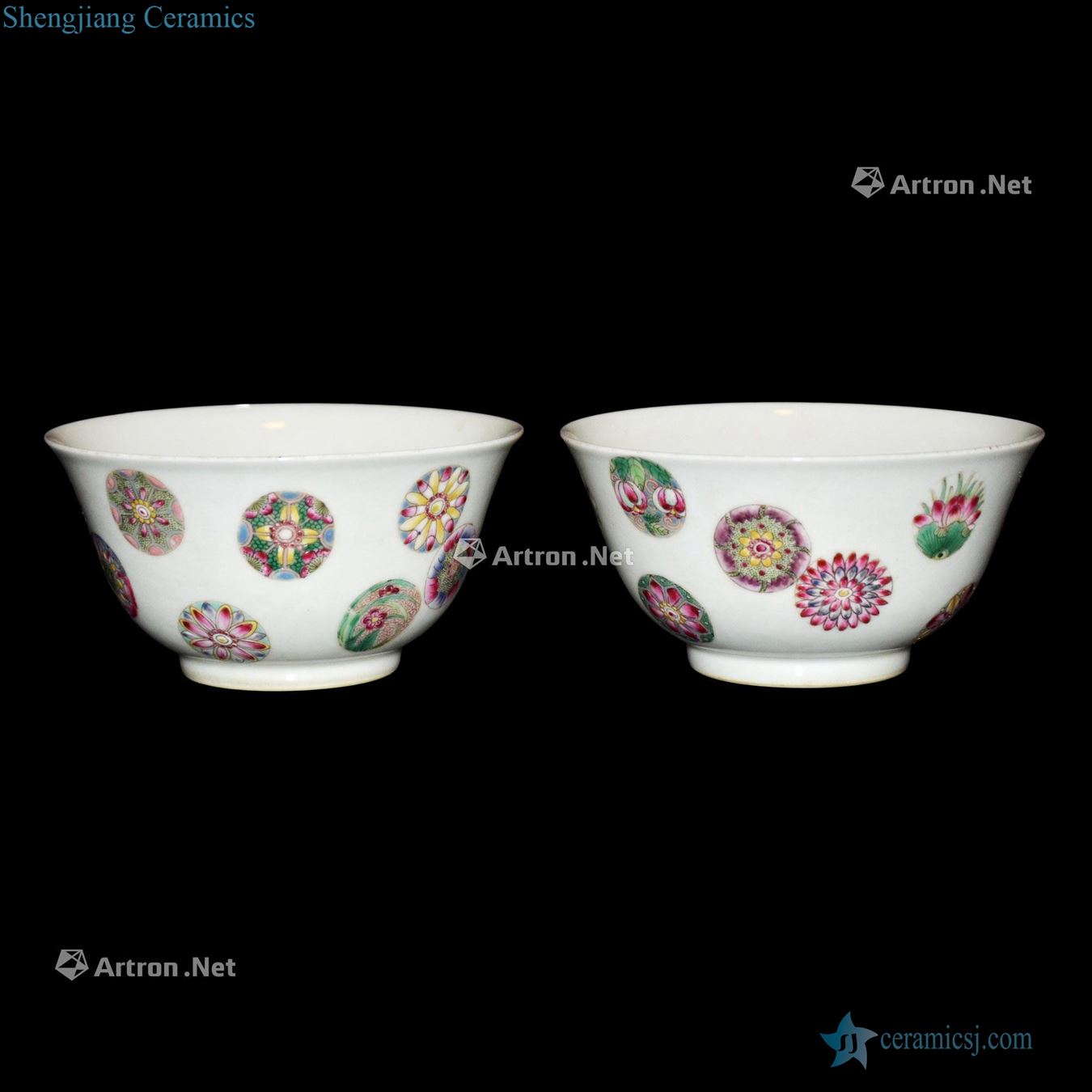 Clear light pastel ball flower bowl (a)