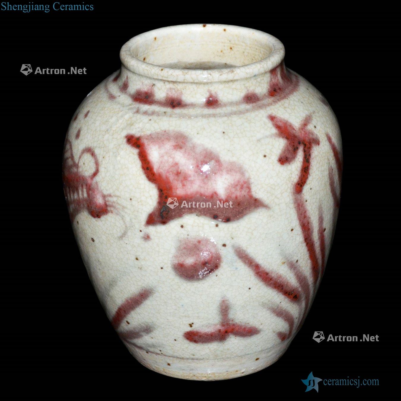 yuan Youligong red fish grain bottle