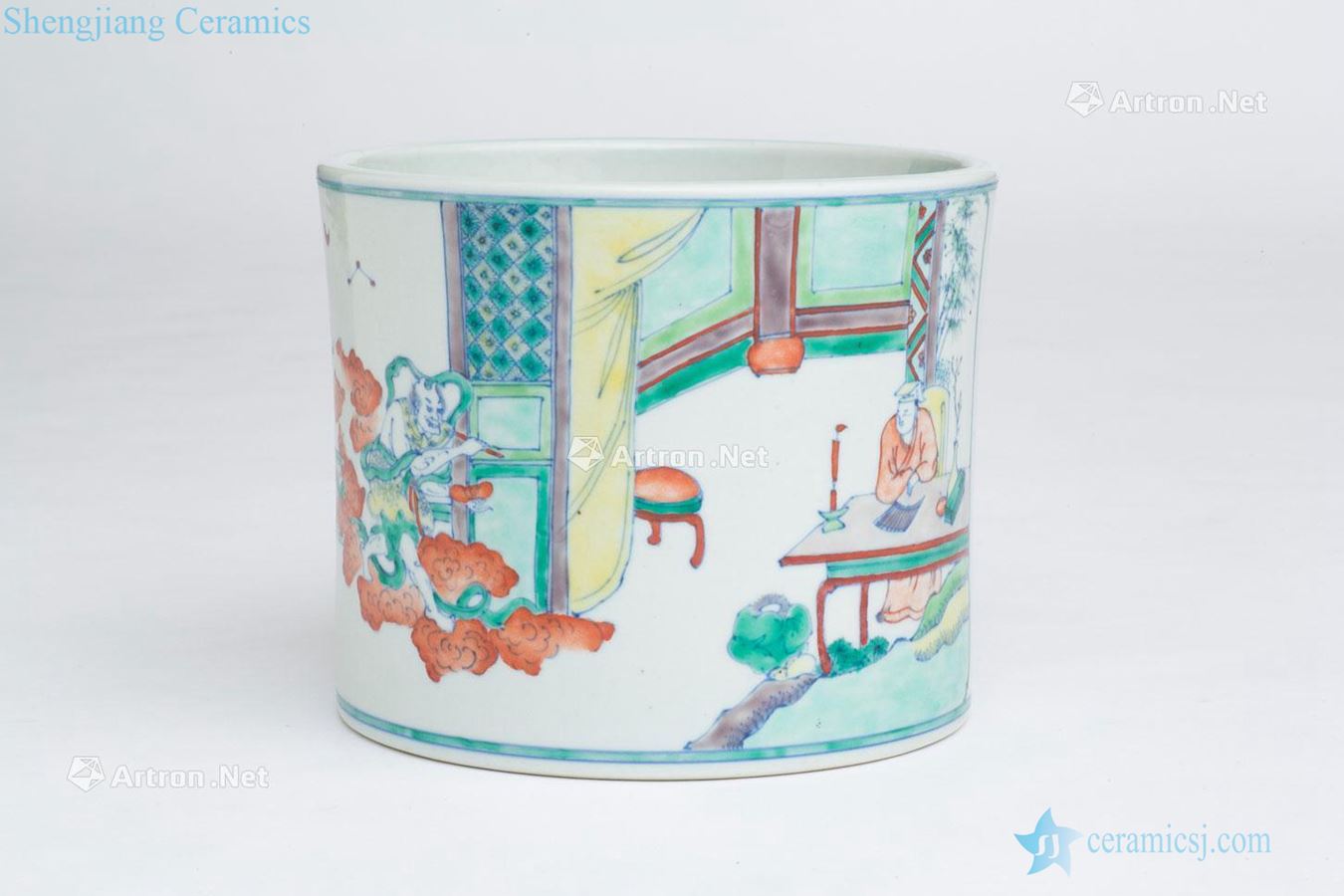 Qing kang 煕/yongzheng bucket color character tattoo pen container