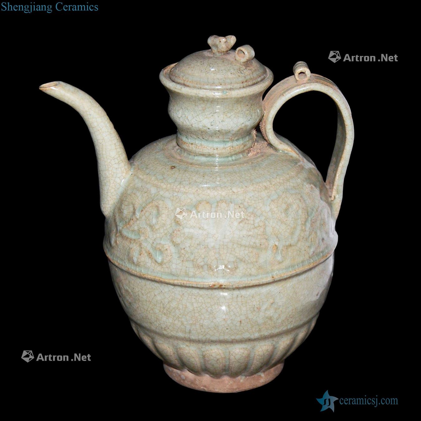 Its five generations yao state kiln glaze printing Flowers lines of the pot at the top