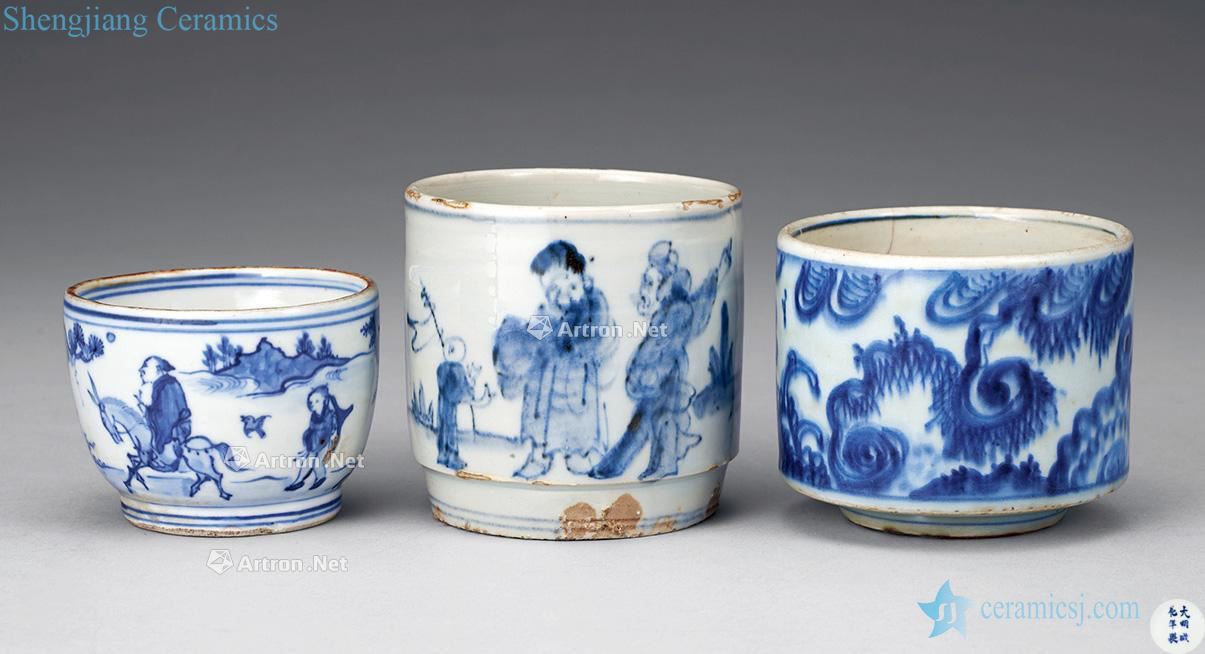 qing Character and cup, etc. (3)