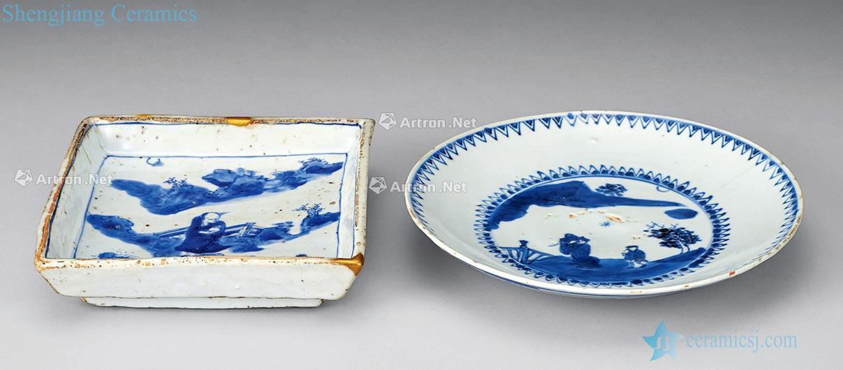 Ming Stories of blue and white square plate (2)