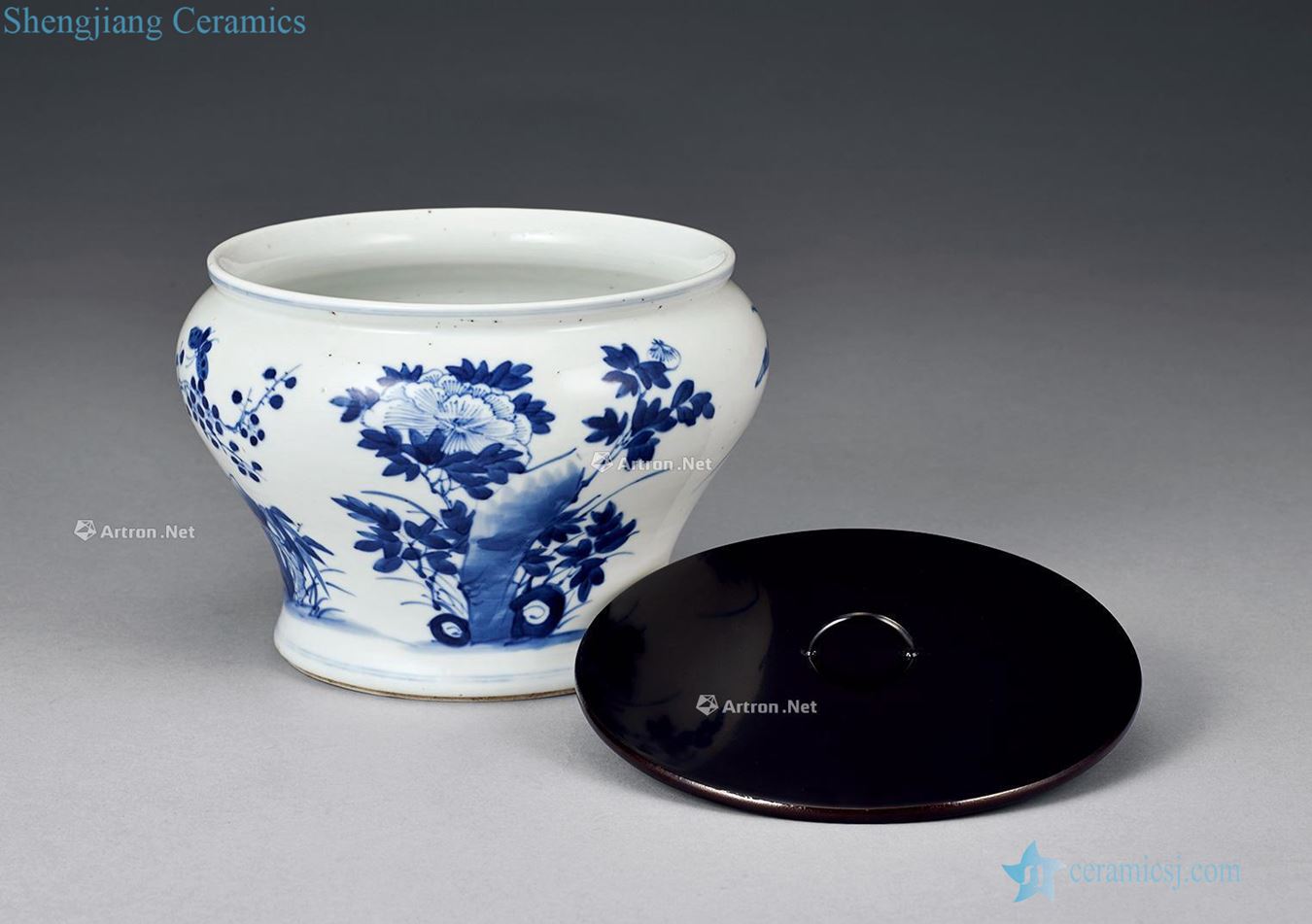 Qing dynasty blue and white flower pot