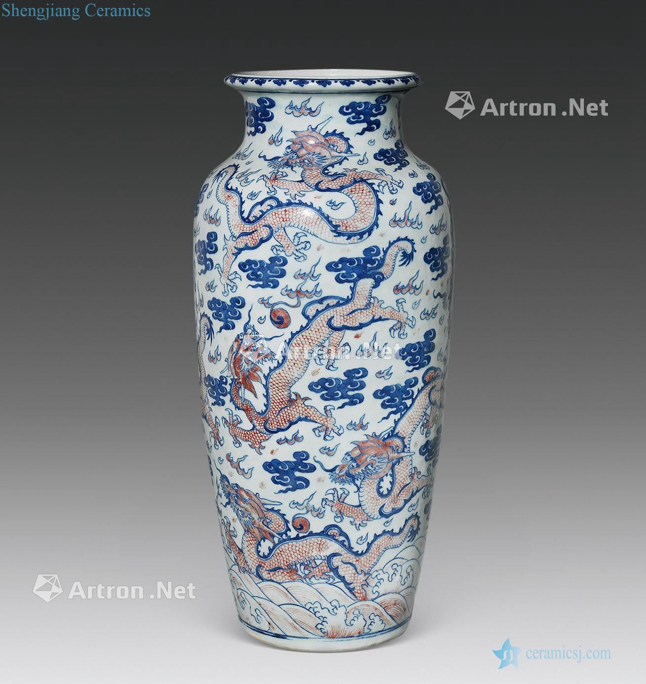 Qing dynasty blue-and-white youligong dish buccal bottle, Kowloon