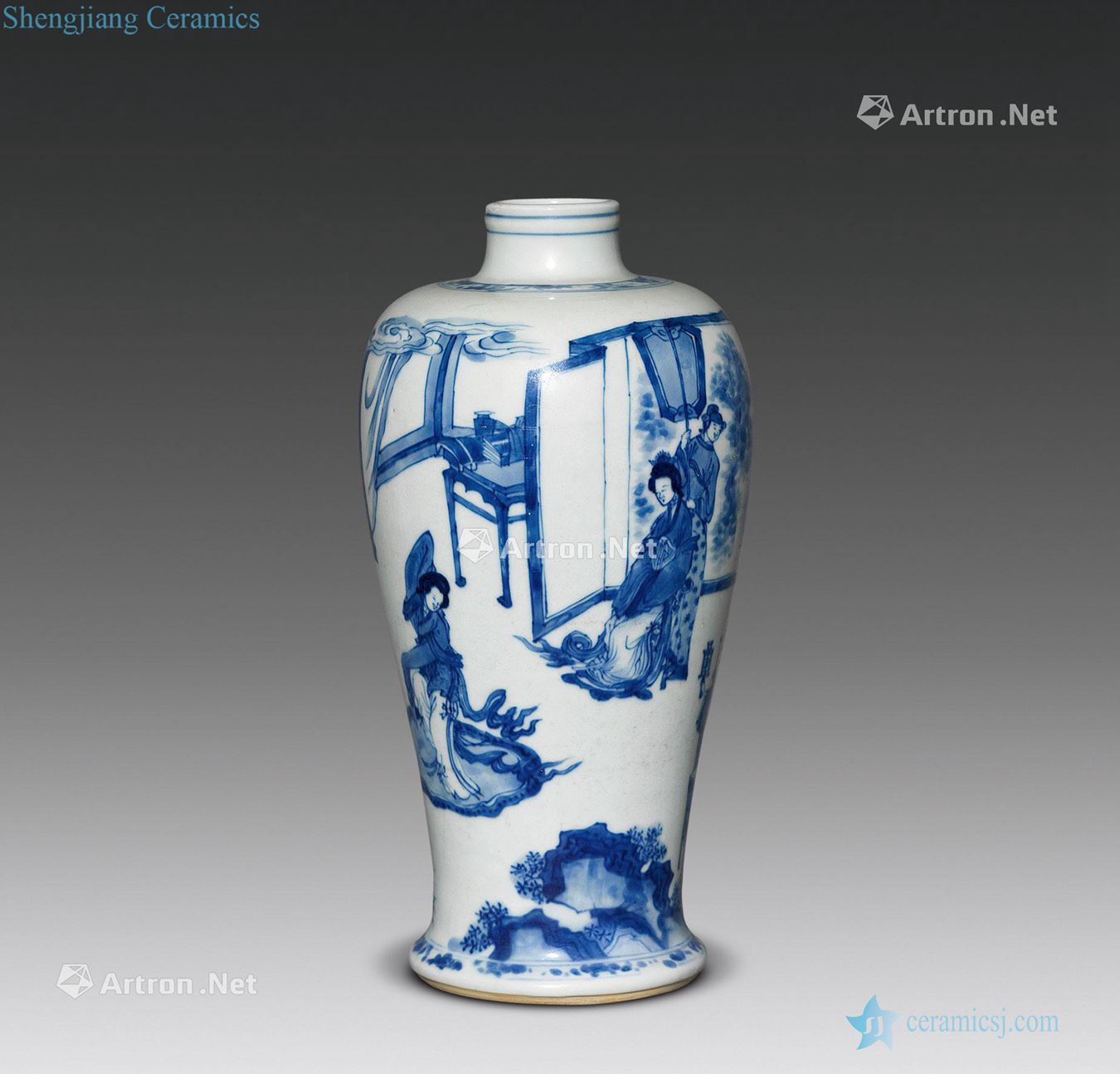 Stories of the qing emperor kangxi porcelain figure bottles