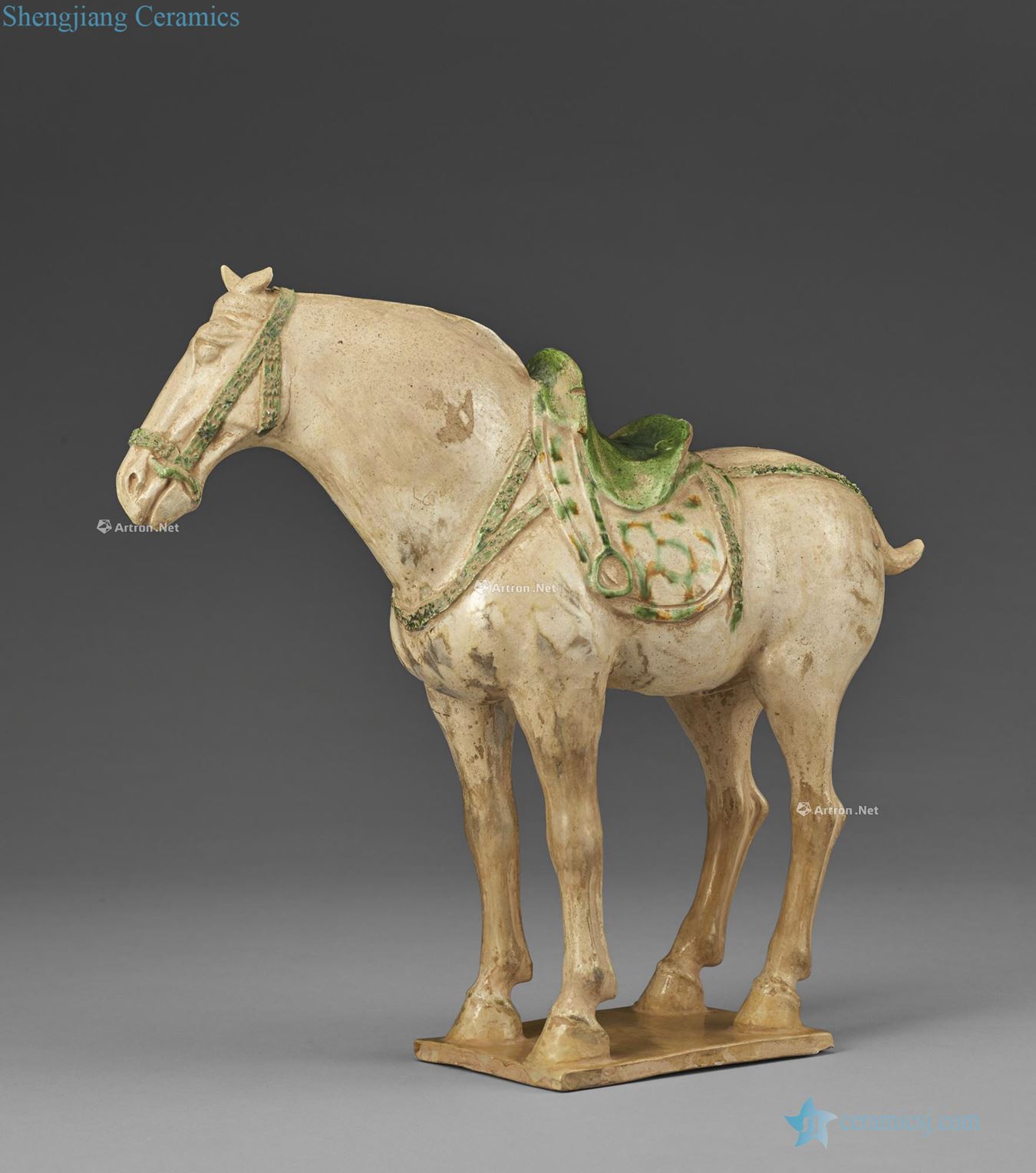 Tang three-color horse white glaze