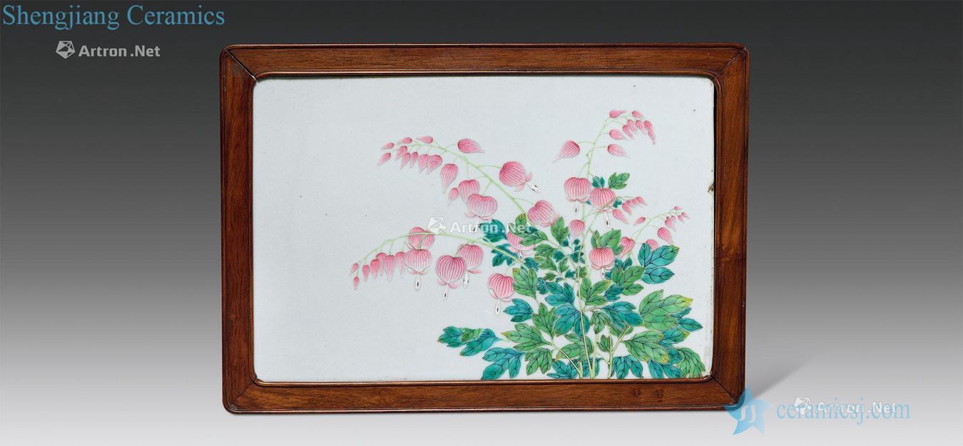 Qing qianlong pastel flowers grain porcelain plate