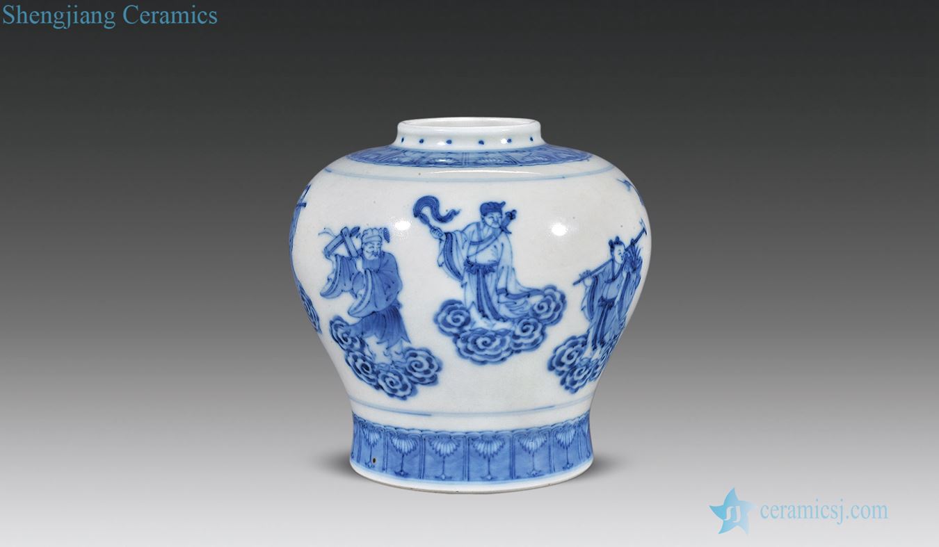 In late qing dynasty The eight immortals map canister