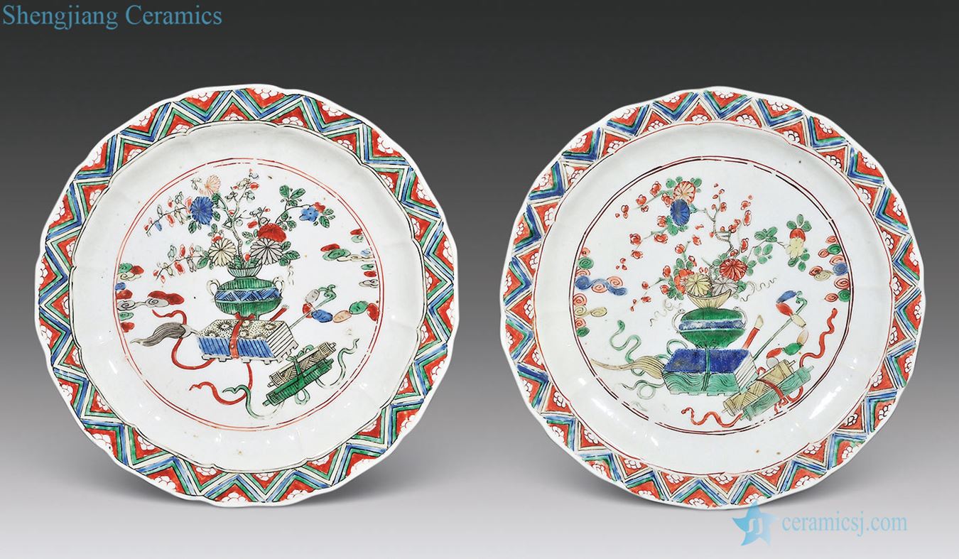 The qing emperor kangxi colorful rich ancient figure plate (a)