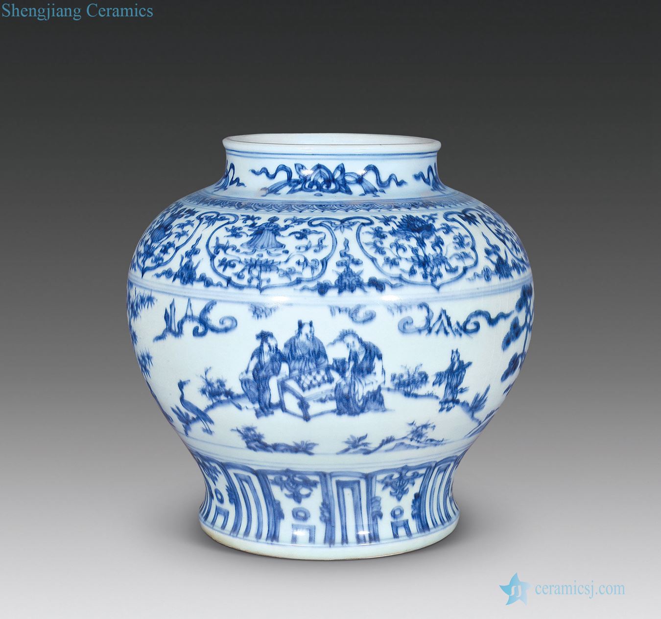 Ming dynasty Blue and white Gao Shitu tank