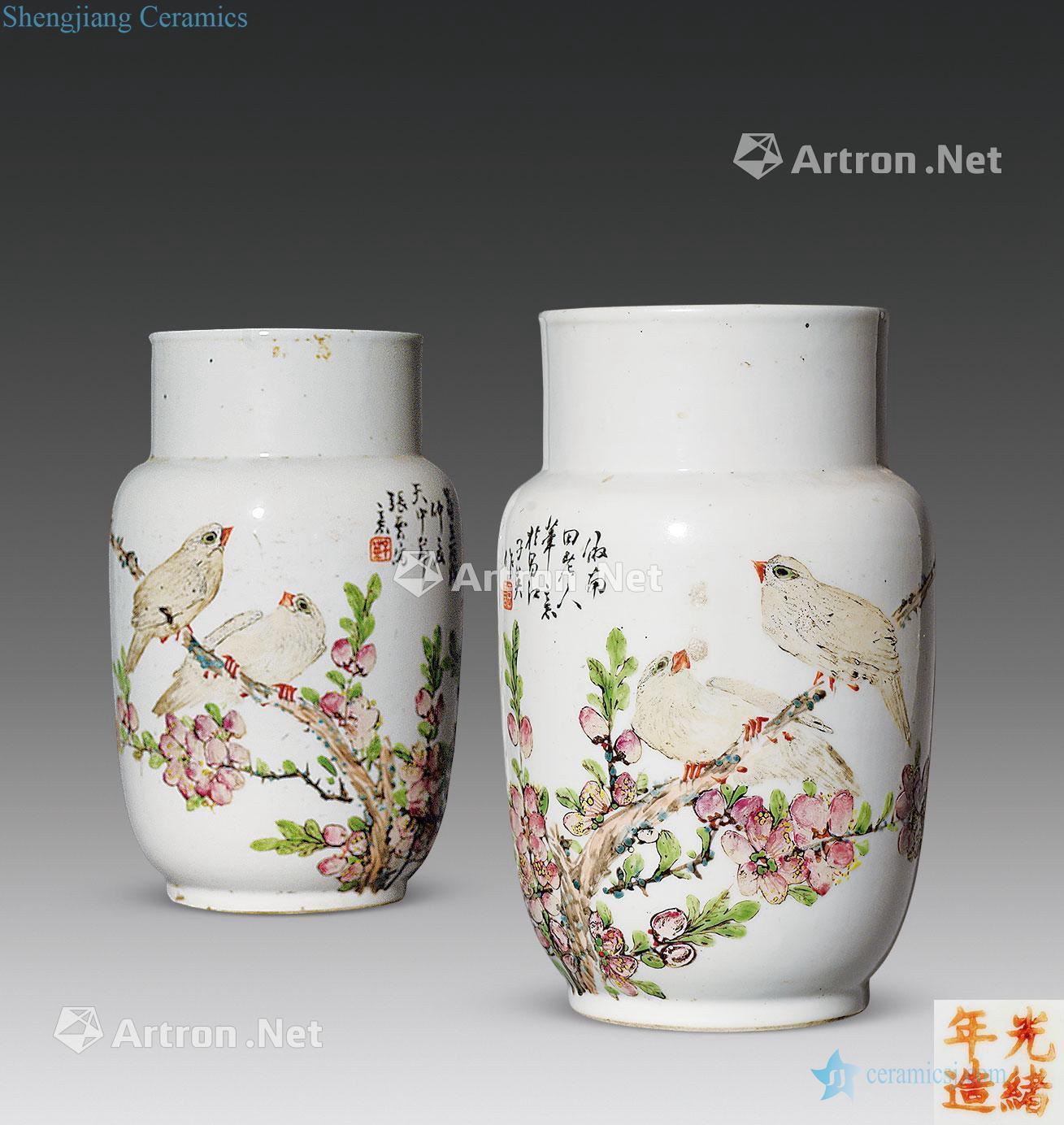 qing Zhang Ziying shallow purple flowers and birds strong tank (a)