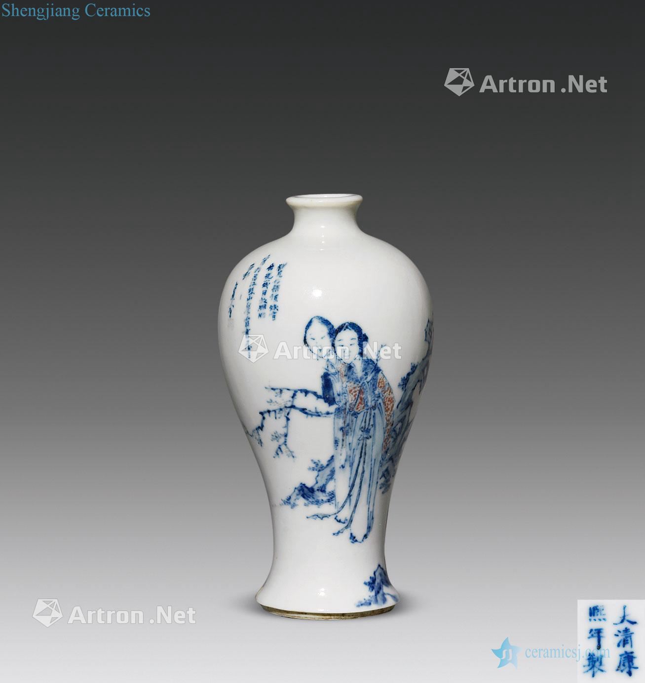 qing Blue and white lady mei bottles