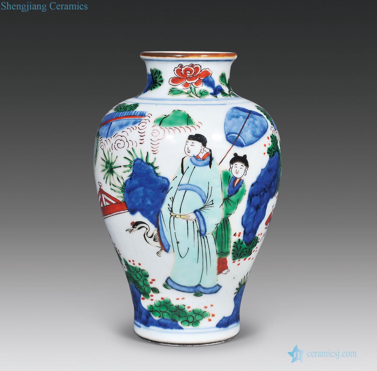 Qing dynasty blue and white color Gao Shitu mei bottles