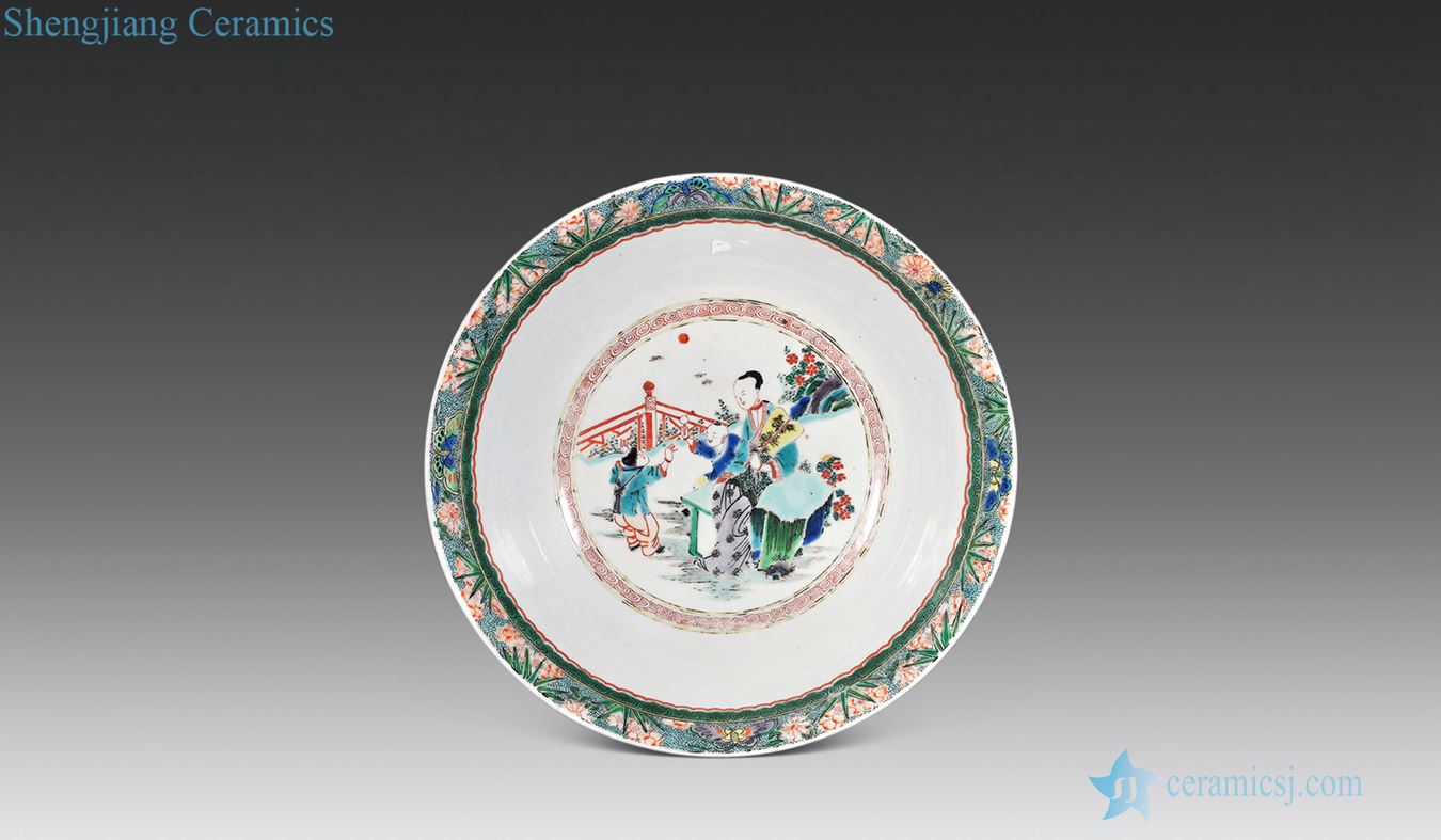 Qing grain big bowl of colorful characters