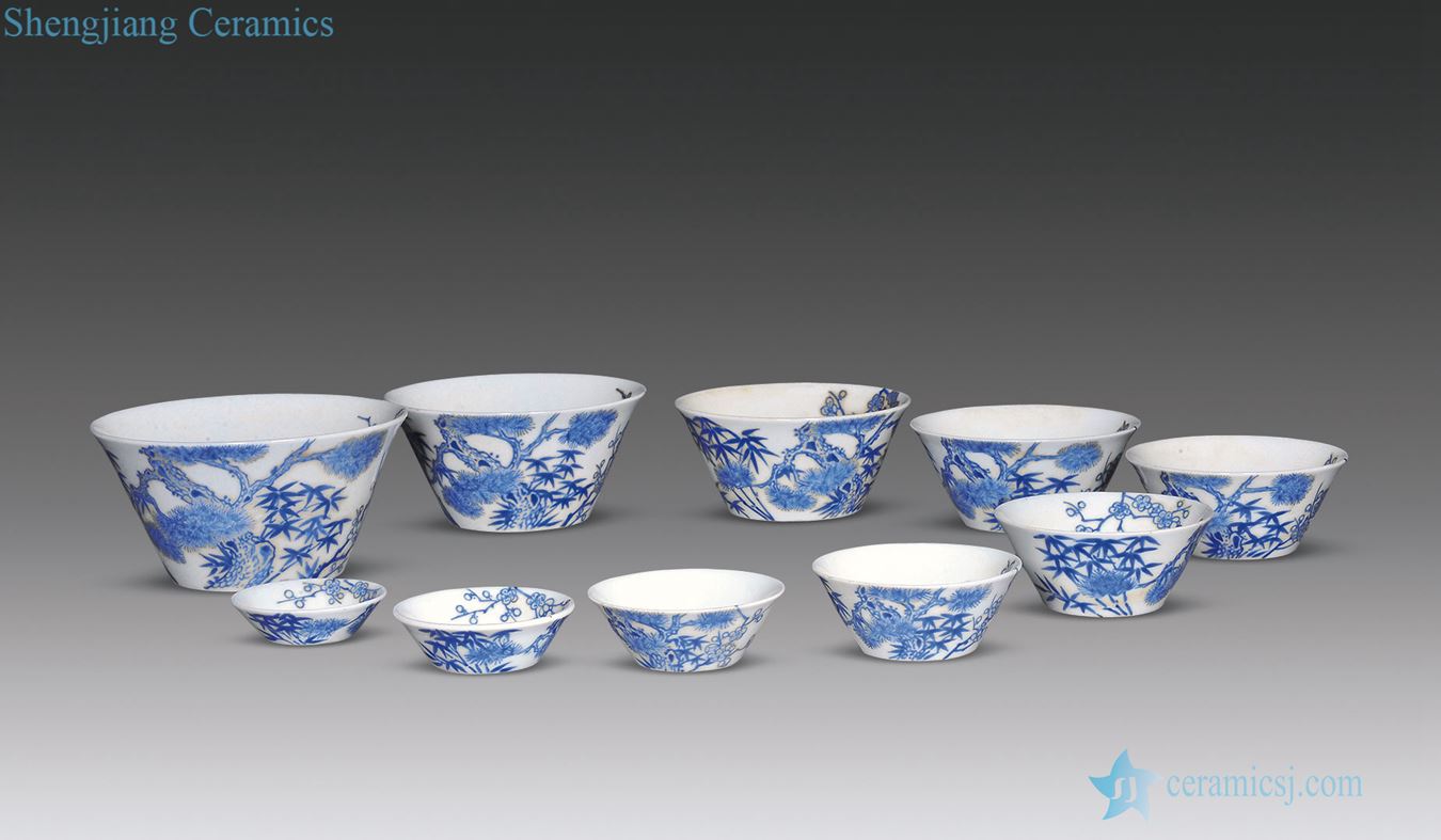 Clear material colour, poetic figure set of cup ten (a)