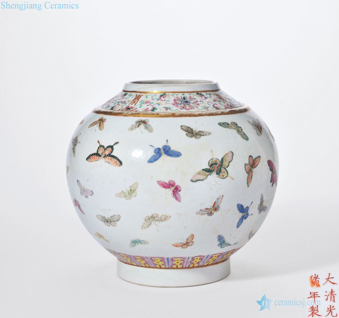 Pastel reign of qing emperor guangxu TuShang jars