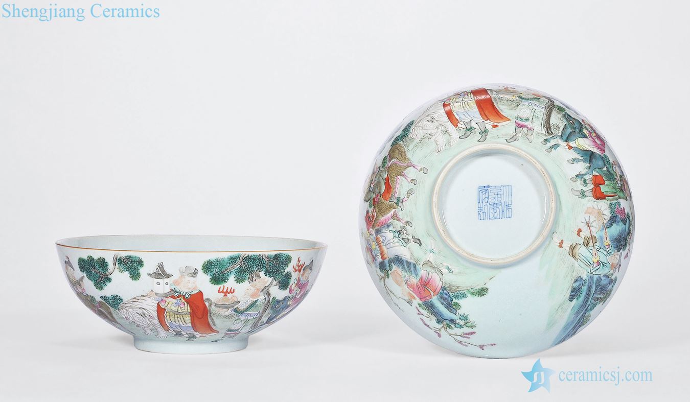 Qing jiaqing eight pretty pastel up chunks figure bowl (a)