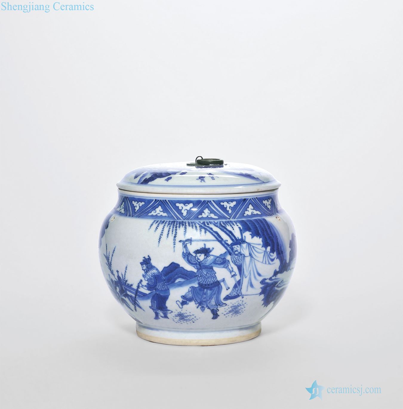 Ming chongzhen Blue and white grain porridge pot