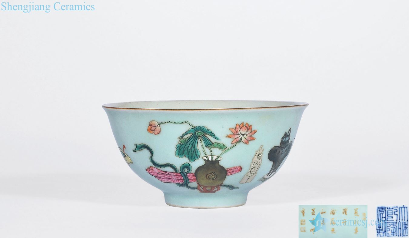 Qing qianlong pastel rich ancient poetry bowl